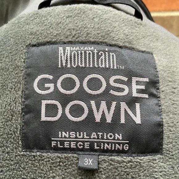 EUC sz 3X Maxam Mountain black and gray goose down coat parka